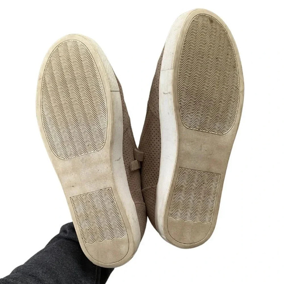 Steve Madden, Caliber Perforated Suede Wedge Sneaker, Tan, Beige, White - Picture 8 of 11